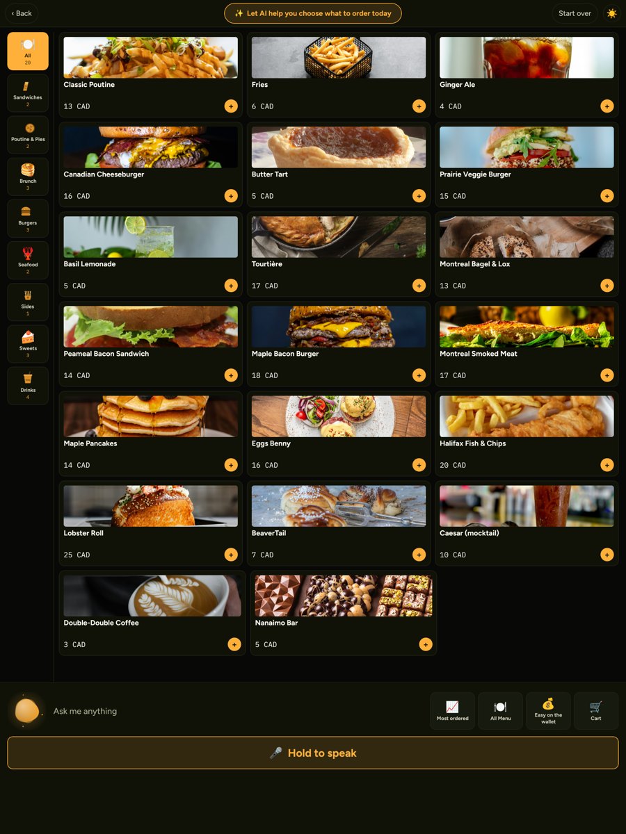 Photo-first HundteC POS kiosk menu on iPad